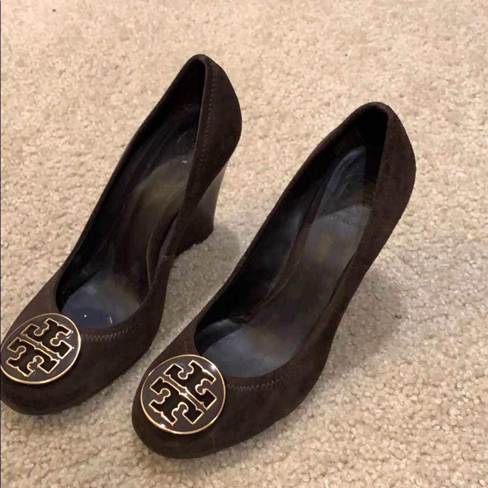 Tory Burch  brown suede wedges